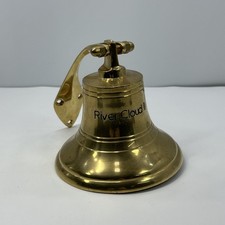 Vintage Solid Brass Ships Bell Door Bell Nautical Wall Hanging “River Could II “