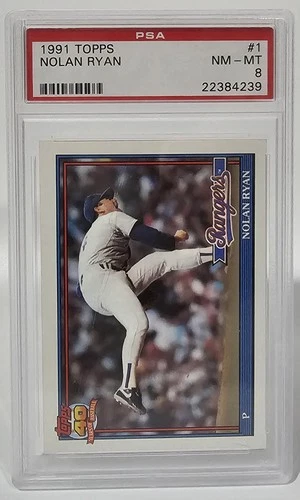 1991 Topps #1 Nolan Ryan PSA 8