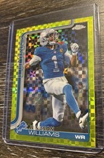 Jameson Williams Topps 2025 Chrome Lime Green X-Fractor #97 Detroit Lions NFL