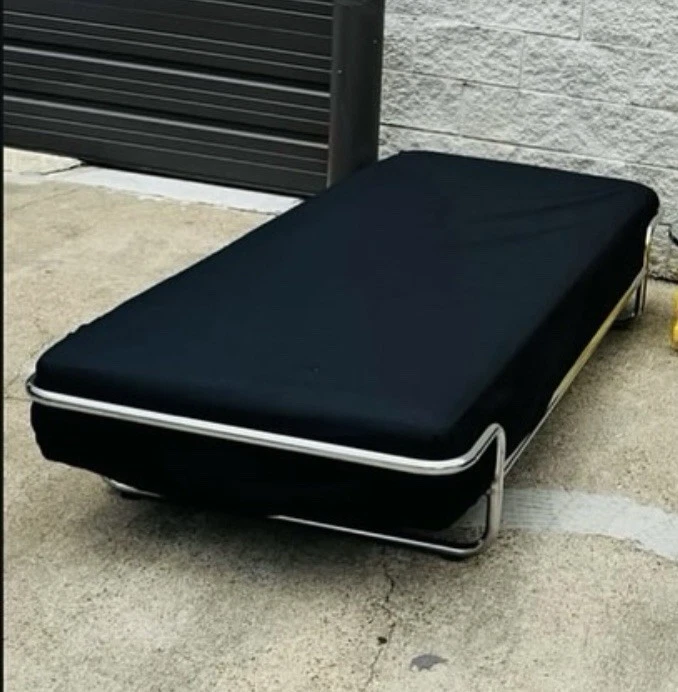 Meio Século Moderno DUX BRUNO MATHSSON ULLA Tubular Cromado Longa Cama de Solteiro Vintage - Imagem 2 de 4