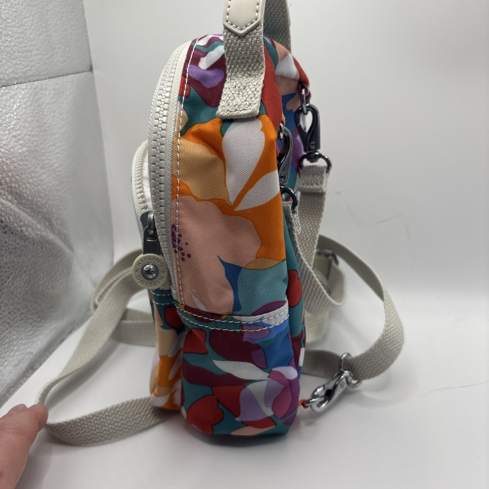Kipling Mini Backpack Floral Print Convertible St… - image 4