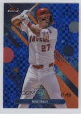 2025 Topps Finest Common Blue Checkerboard Refractor 71/99 Mike Trout #41 08ho