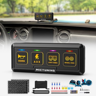 MICTUNING 4/6 Gang Wireless Switch Panel 12v Auxiliary ON-OFF Relay Circuit Box