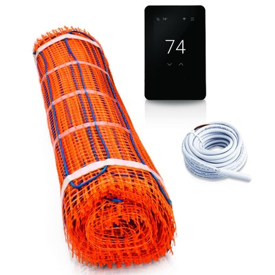 CommandPlus TapeMat Electric Under Floor Heating Kit with Mat, Sensor, SunSta...