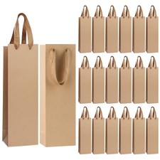 20Pcs Brown Wine Gift Bags Bulk, Kraft Paper Wine Tote Bags with Handles for ...