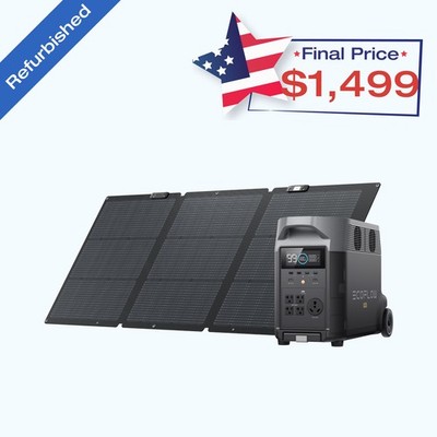 EcoFlow DELTA Pro 3600Wh Power Station + 160W Solar Panel Certified Refurbished