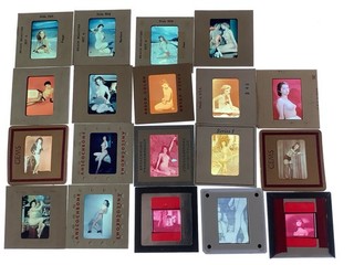 Lot of 19 Vintage WWII Era Female Pin Up Risqué 35mm Slides FREE SHIPPING