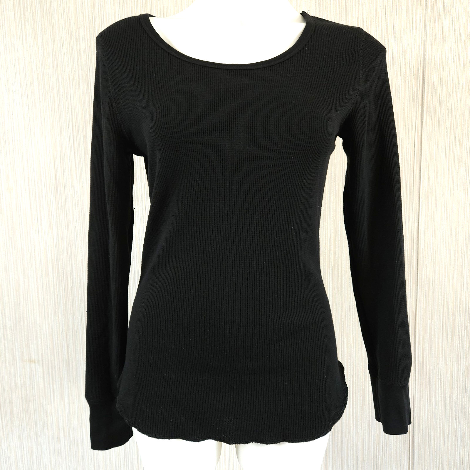 Simple Black Shirt Basic Long Sleeve Medium Women… - image 1