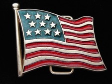 PH15140 VINTAGE 1970s  FLAG OF THE UNITED STATES  PATRIOTIC BELT BUCKLE