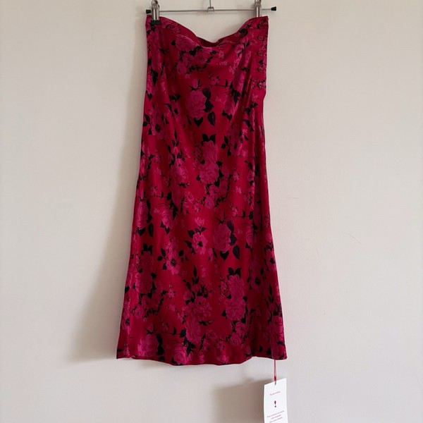 rouje carrie skirt New Pink Red Floral Sold Out Design Slip Skirt Designer