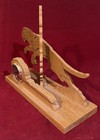 HAND MADE WOODEN TIGER LEAPING THROUGH FLAMES DESK CLOCK-14" WORKING — photo 4