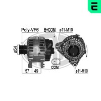 ERA Lichtmaschine Generator 150A Passend FüR Ford Kuga II Focus III Turnier DM2