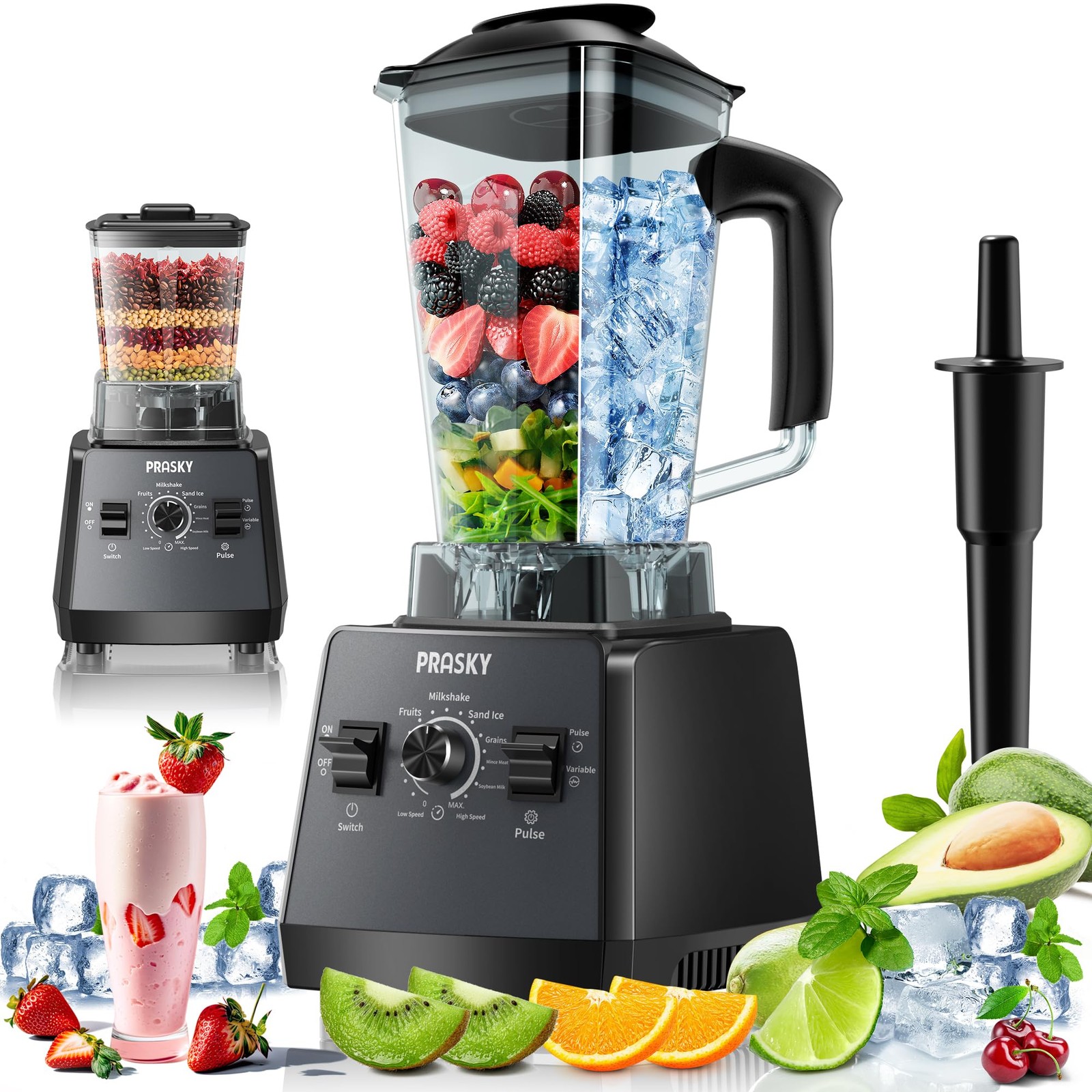 Professional Blender,Smoothies Blenders, Max.2400Watts/1000Watts Blender and ...