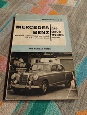 Mercedes W105 219 220S 220SE 1956-1960 Olyslager Manuale Officina Proprietari Ottime Condizioni