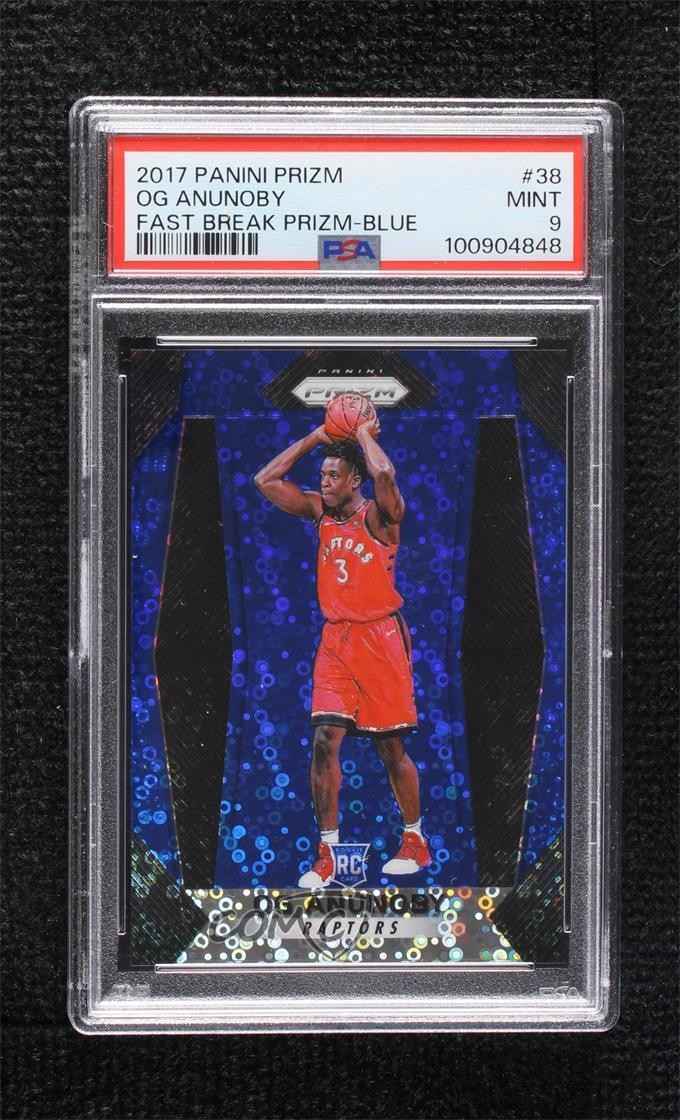 2017-18 Panini Prizm Fast Break Blue Prizm /175 OG Anunoby #38 PSA 9 MINT 14t3