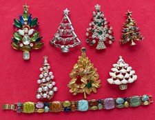 VINTAGE CHRISTMAS TREE BROOCH PIN LOT V BOOK ...