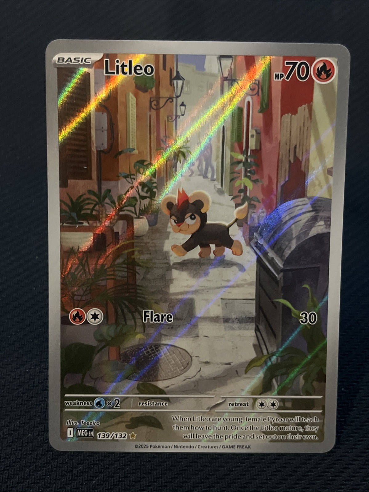 Litleo 139/132 Mega Evolution Illustration Rare Pokémon, Near Mint Condition