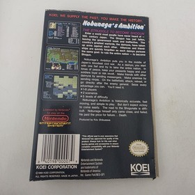 Nobunaga's Ambition - Box Only- Nintendo Nes - Authentic Slip Art (No Game)
