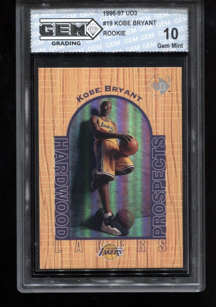 Kobe Bryant Rookie 1996-97 UD3 #19 RC Card NBA Los Angeles Lakers GEM MINT 10