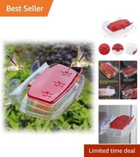 Elegant Window Hummingbird Feeder with Ant Moat - 8 Ounce, 3 Feeding Stations