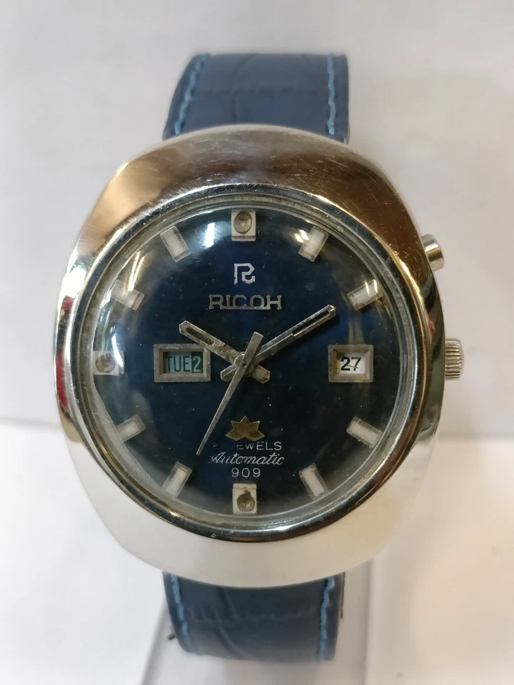 RICOH 909 21J AUTOMÁTICO PÁTINA ESFERA AZUL JAPÓN HOMBRE ESTADO DE FUNCIONAMIENTO Foto 2 de 4