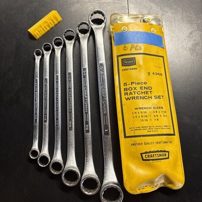 Craftsman USA 6 Pc Box End Wrench Set 3/8-1  5pc 4 + w/ Vinyl Case 11'' SAE