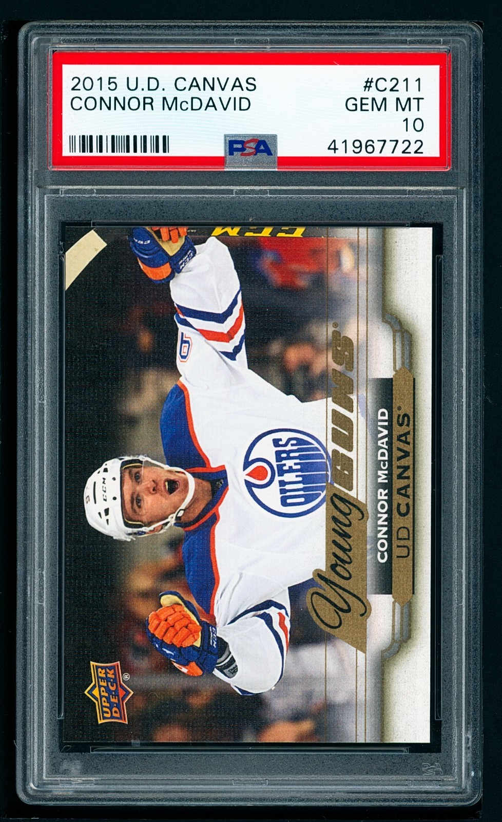 2015-16 Upper Deck UD Canvas Young Guns #C211 Connor McDavid (RC) Oilers PSA 10