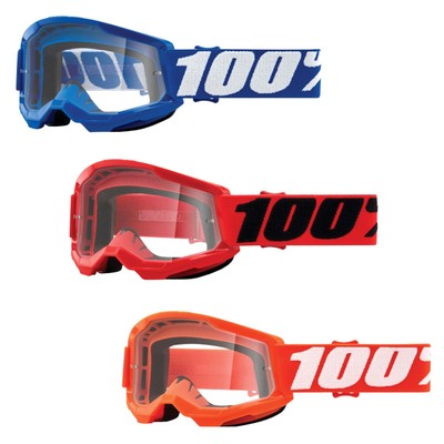 100% Kinder Motocross Brille Strata 2 Klar Clear Lens Klare Scheibe Anti Fog