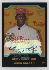 2004 Bowman Draft Chrome Gold Refractor Greg Golson #BDP169 Auto 0o48