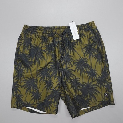 Outerknown Nomadic Volley Shorts Green Palm Print Quick Dry Recycled Mens Size S
