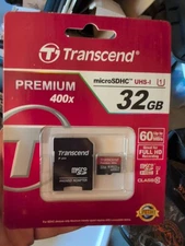 NEW Transcend 32GB MicroSDHC Class10 Memory Card with Adapter 30 MB/s