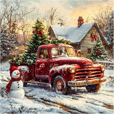 Christmas Diamond Art Kits for Adults,Truck Diamond Painting Kits for Adults Beg
