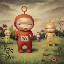 Mark Ryden "Tubbies" 1998 Print Glass/Wood Frame corner skid dust cover