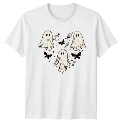 N1 Retro Boho Ghost Trio Damen T-Shirt Halloween Halloween Geschenk für Sie