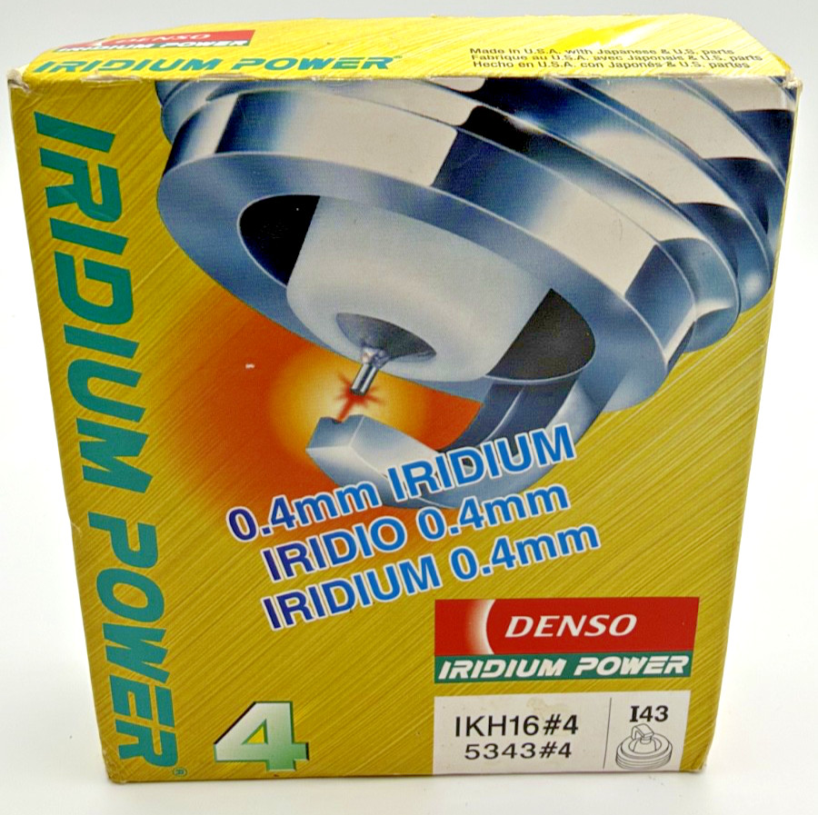 DENSO 5343 IRIDIUM Power Spark Plugs - IKH16 - Made USA, Japan - Genuine 4pc New
