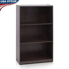 3-Tier Bookcase Shelf Organization Display Wooden Unit Living Room Office