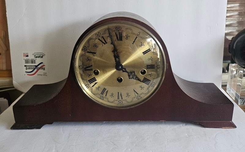Vintage West German Made Wooden Mantel Clock " Tradition " for Sears Roebuck