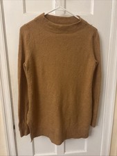 LOFT Womens Long Sleeve Ribbed Mock Neck Lightweight Wool Blend Sweater S