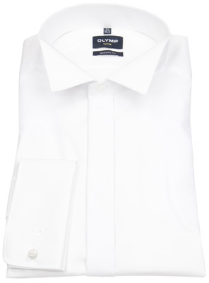 Olymp Herren Galahemd Modern Fit Kläppchenkragen UMA weiß 0395 65 00