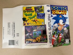 Sonic 3D Blast Sega Saturn Complete In Box CIB w/ Registration Card Clean Disc 
