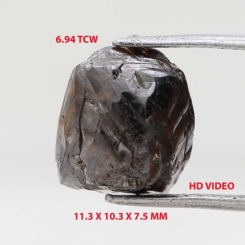 Rough Diamond 6.94Ct Gray Brown Mix Color Natural Polygon Shape Diamond For Gift - Picture 6 of 12