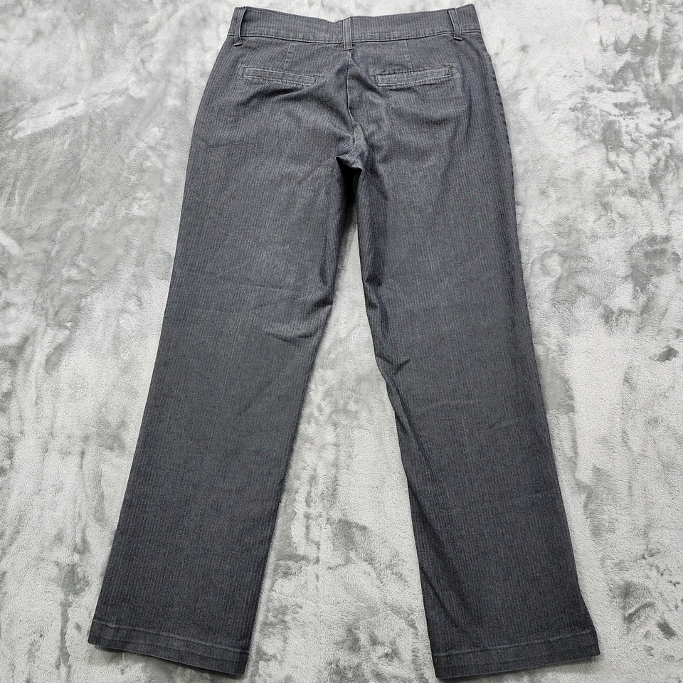 Lee Riders Pants Womens 10P PETITE Gray Herringbone Twill Mid Rise Straight Leg - Image 3 of 4