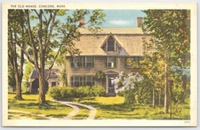 The Old Manse Concord Massachusetts Vintage Linen Postcard Tichnor