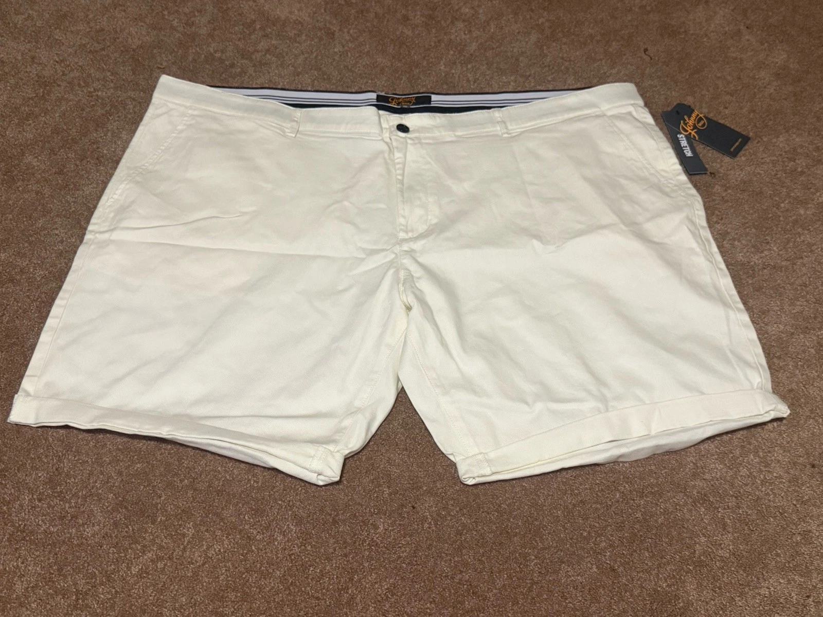 Johnny Bigg Charlie Canvas Shorts Mens Size 50 Bone Stretch Chino NWT