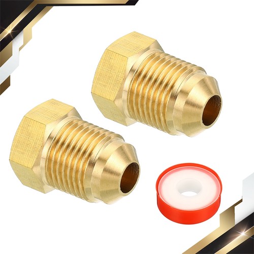 2Pack 3/8 SAE Male x 1/4 SAE Female Brass Flare Tube Fitting Reducer Gas Adapter