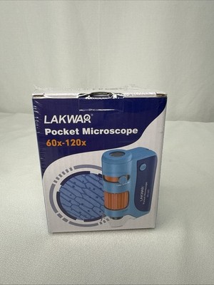 LAKWAR Mini Pocket Microscope 60x 120x, Portable Handheld, New & Sealed