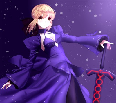 Anime girls fatestay night saber alter cleavage dress Gaming Mat Desk Pad