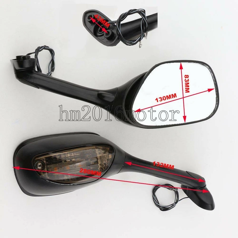 Espejo retrovisor intermitente LED negro para motocicleta Suzuki GSXR 750 600 2006-10 Foto 2 de 4