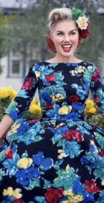 BN Retrospec d Portobello Road Peggy Floral Dress AU 12 US 8 Medium