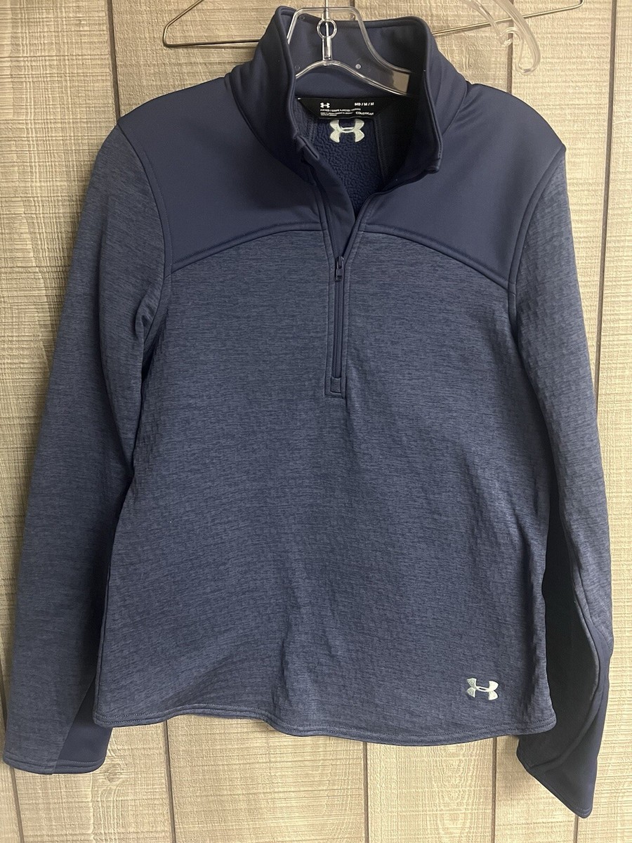 Under Armour Purple Pullover Womens Medium Fitted Coldgear 1/4 Zip